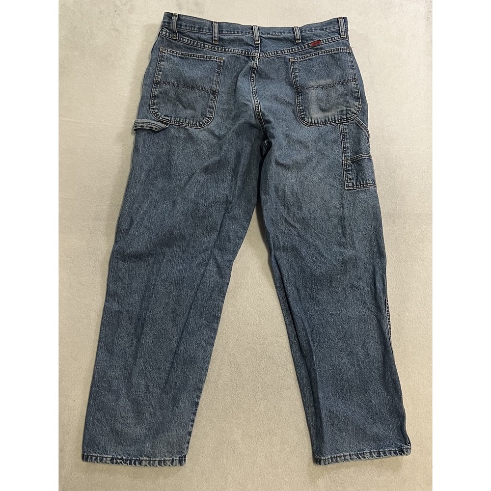 Vintage Baggy Carpenter Jeans Men's Size 38x32 Blue Y2K Brittania Denim Workwear